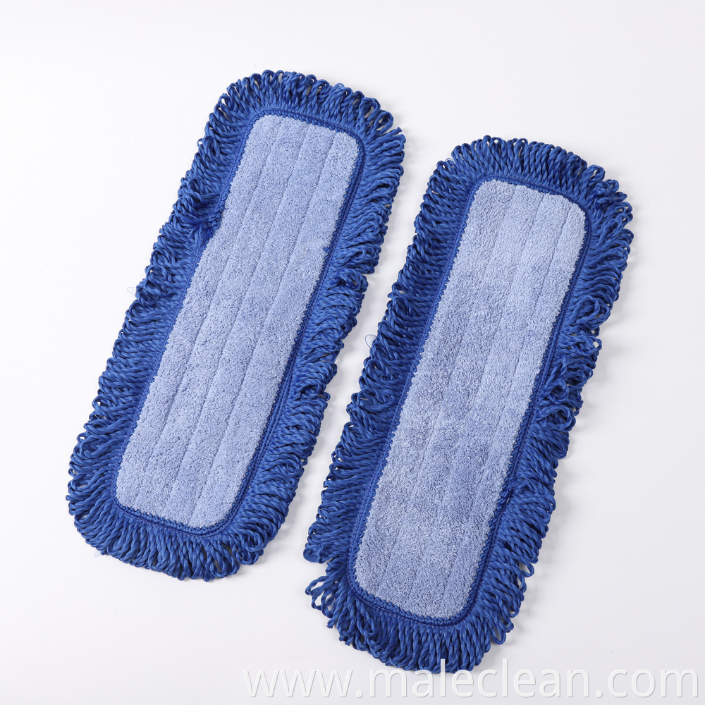 Solid Blue Microfiber Fringed Wet Mop